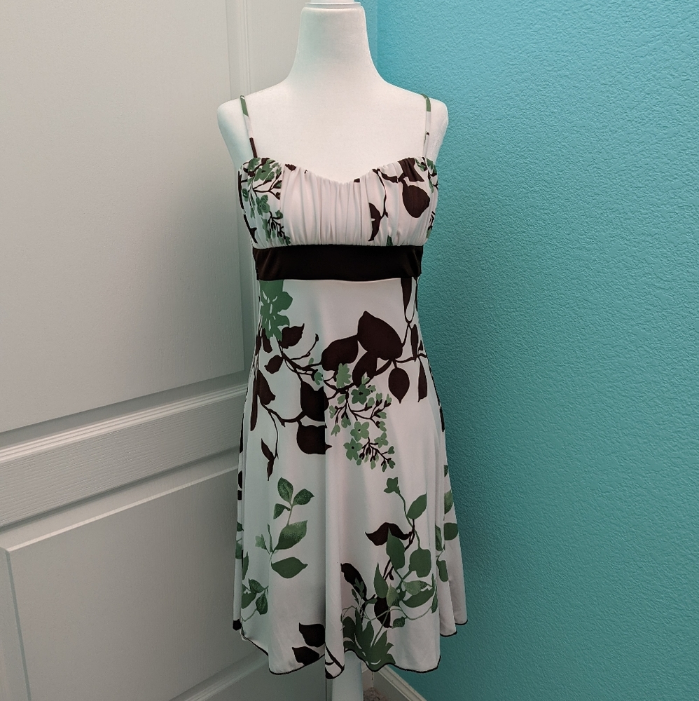 EUC Speechless Dress, White, Leaves, S